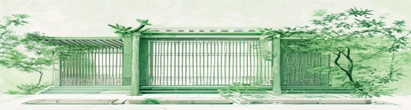 古典书院竹简与毛笔的数字化呈现，青绿色终端风格画面，象征白洁高义的纯洁品格与高尚情义在现代的传承